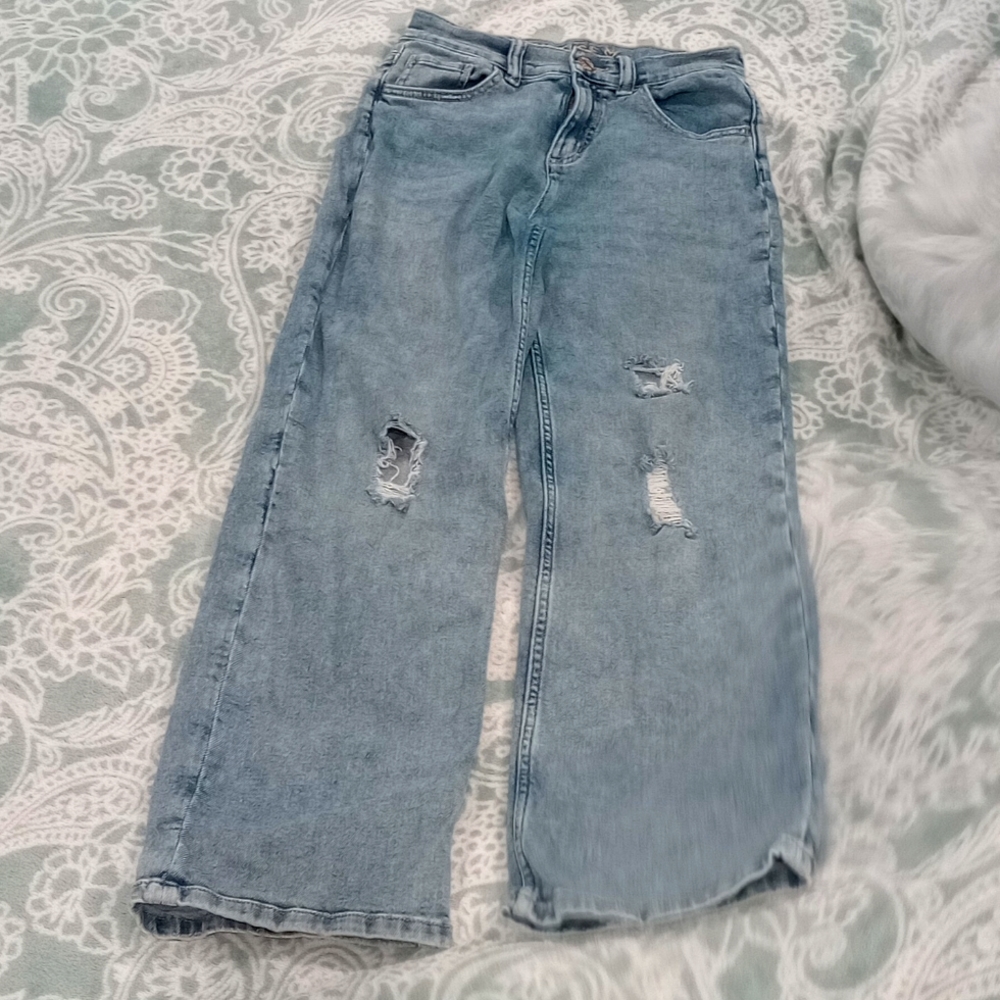 Justice wide legged distressed